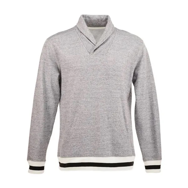 J. America Men's Peppered Fleece Shawl Collar Sweatshirt