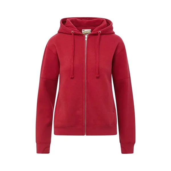 MV Sport Women's Vintage Fleece Hooded Full-Zip Sweatshirt