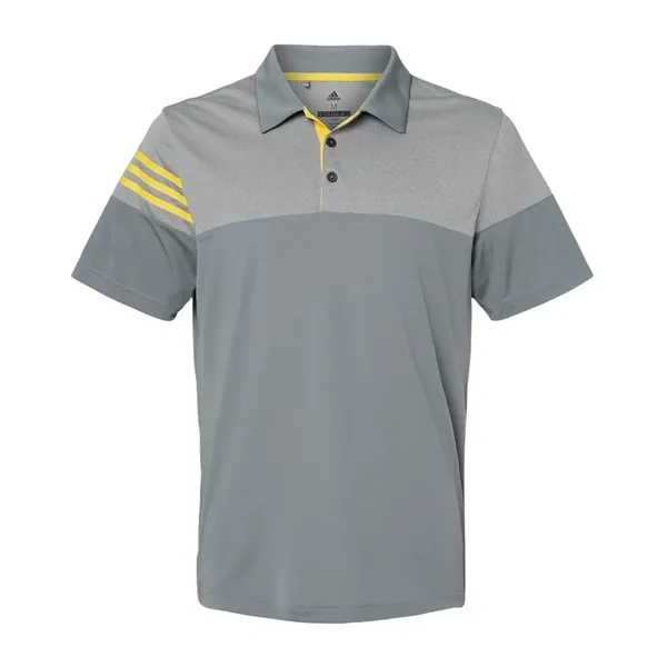 Adidas Men's Heathered 3-Stripes Colorblocked Polo