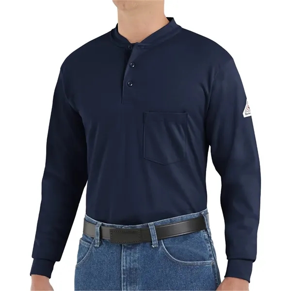 Bulwark Men's Tall Long Sleeve Tagless Henley Shirt