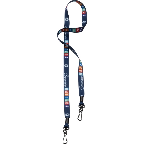 1/2" Dye-Sublimated Double Swivel Snap Hook Lanyard