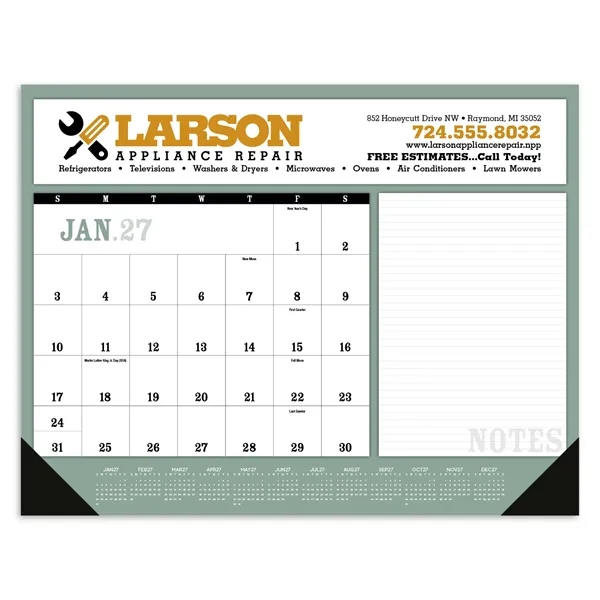 Triumph® Calendars Notes Desk Pad with Vinyl Corners