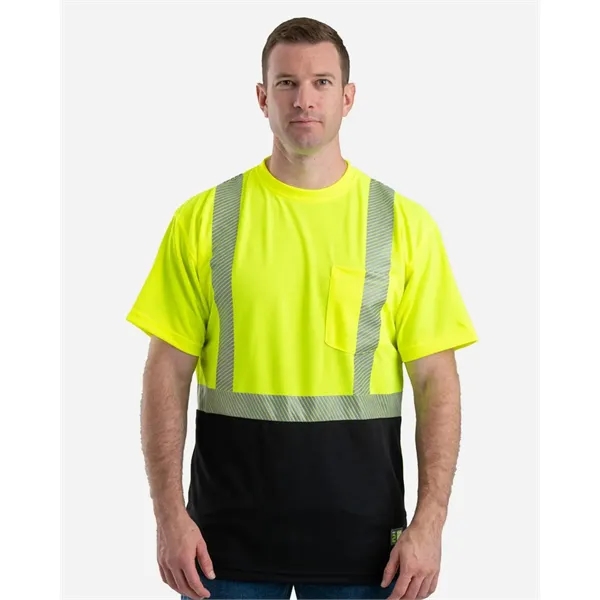 Berne Apparel Men's Hi-Vis Class 2 Color Blocked Pocket T...
