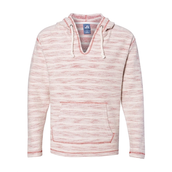 J. America Baja French Terry V-Neck Hooded Pullover