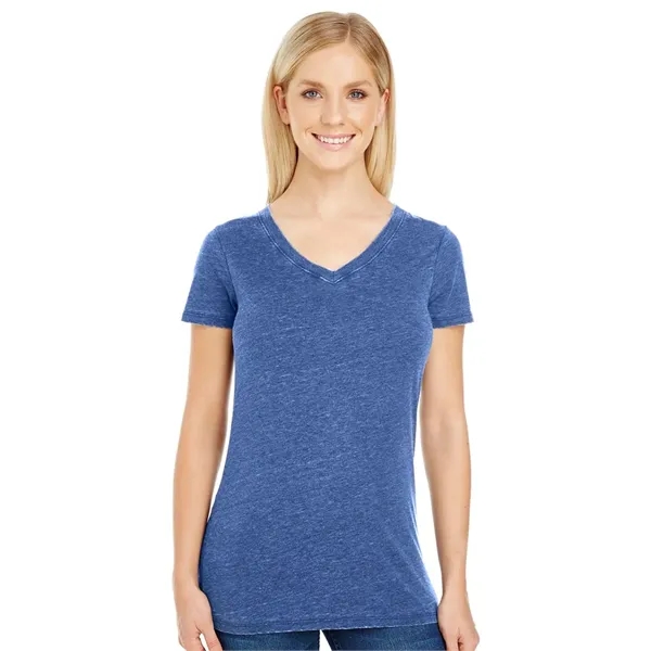 Threadfast Apparel Women's Vintage Dye V-Neck T-Shirt