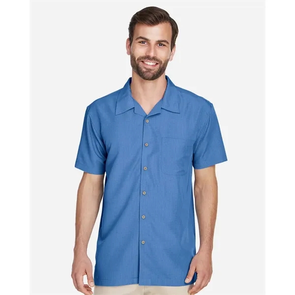 Harriton Men's Barbados Textured Camp Shirt