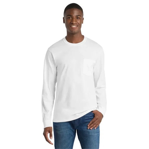 Port & Co Tall Long Sleeve Essential Pocket Tee.