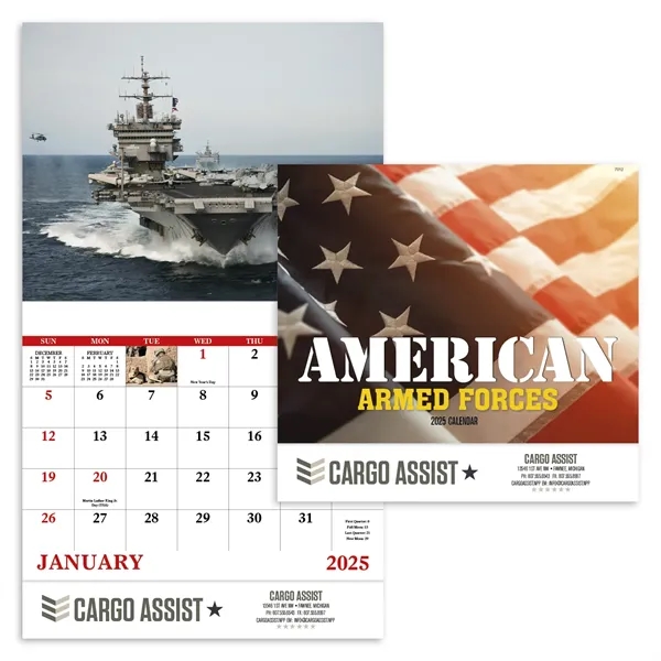 Good Value™ American Armed Forces - Stapled Calendar