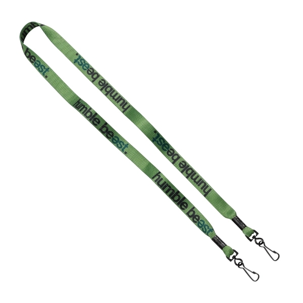 5/8" Tubular Dye Sublimated Double Swivel J-Hook Lanyard
