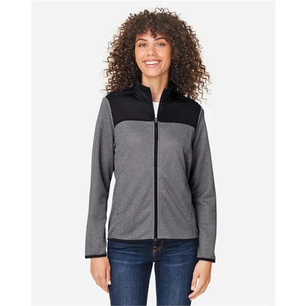 CORE365 Women's Venture Heathered Stripe Hybrid Jacket