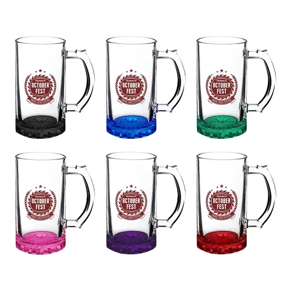 Stout 16 oz. Glass Pint Beer Steins with Color Bottom