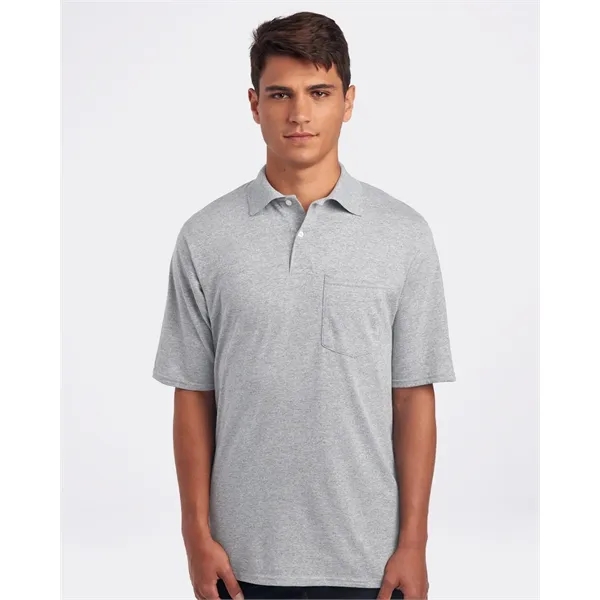 JERZEES Men's SpotShield® 50/50 Polo with Pocket