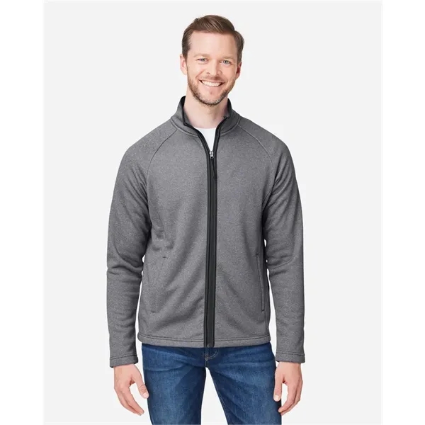 CORE365 Men's Venture Heathered Stripe Full-Zip Jacket