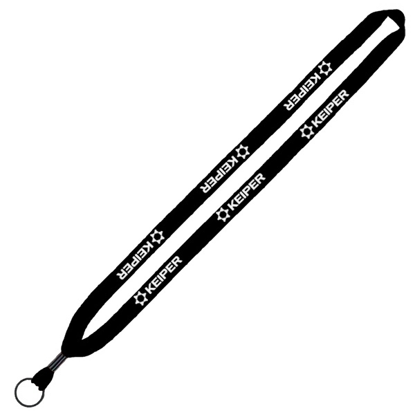 1/2" Cotton Lanyard w/ Metal Crimp & Split Ring