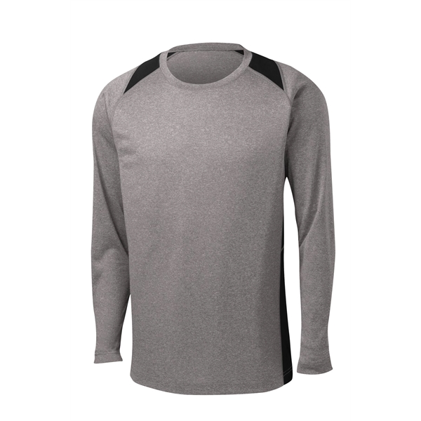 Sport-Tek Long Sleeve Heather Colorblock Contender Tee.