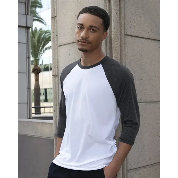 American Apparel Unisex USA-Made 50/50 Poly/Cotton Raglan...