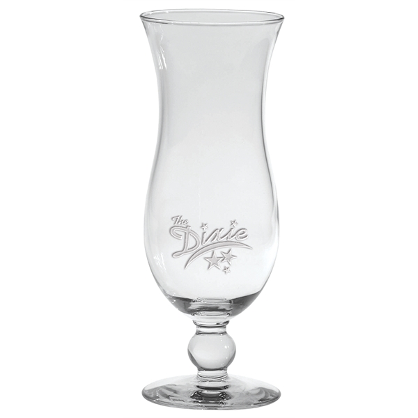 15 oz. Footed Hurricane Vase -  Deep Etched
