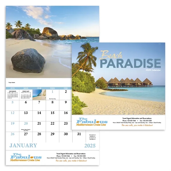 Good Value™ Beach Paradise - Stapled Calendar